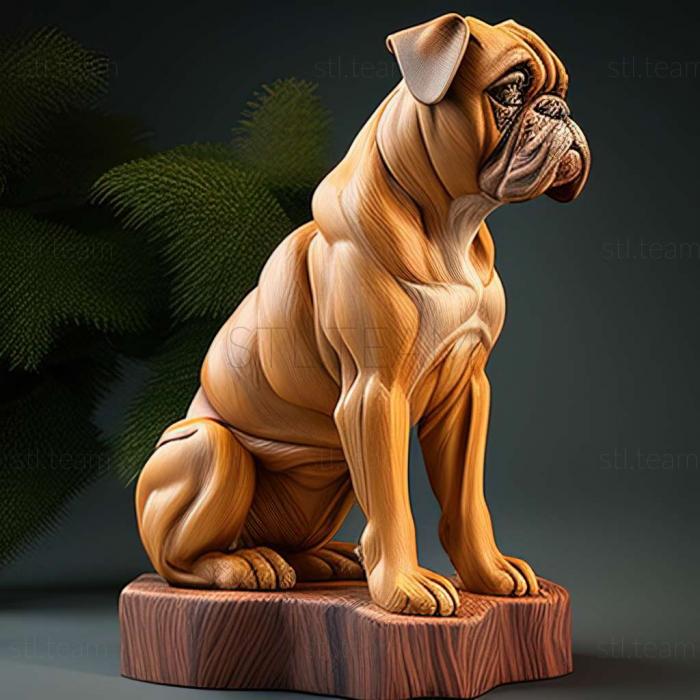 3D model German boxer dog (STL)